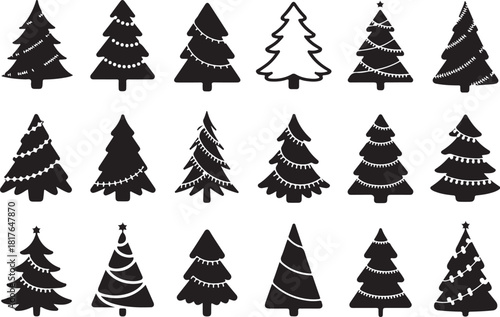 Festive Christmas trees for holiday designs here