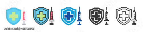 immunization icon set multi style various collection