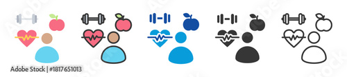 health lifestyle icon set multi style various collection