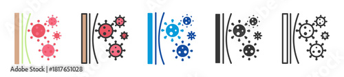 virus resilience icon set multi style various collection