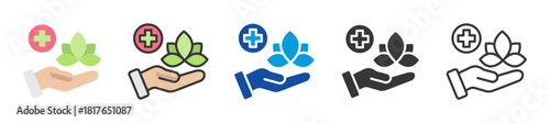 holistic health icon set multi style various collection