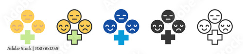 emotional health icon set multi style various collection