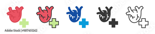 cardiovascular health icon set multi style various collection