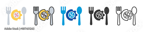 portion control icon set multi style various collection
