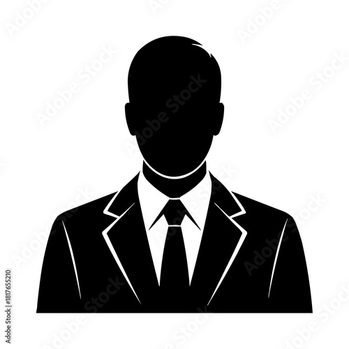 Businessman Silhouette PNG Icon – Professional Corporate Avatar with Transparent Background
