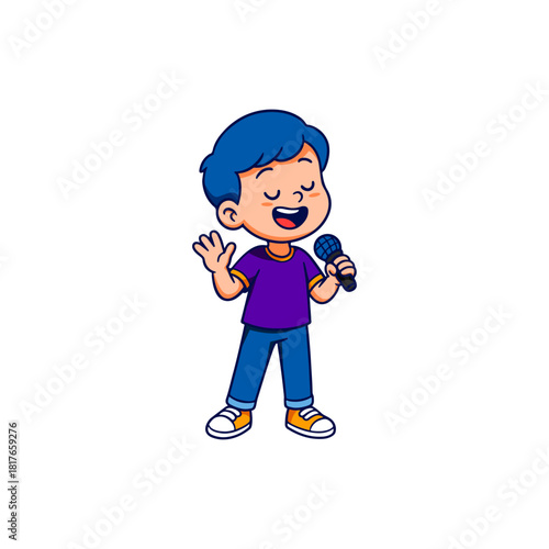 Illustration of a person singing. artist singing vector