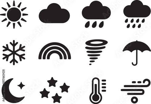 Weather forecast icons for modern app design needs