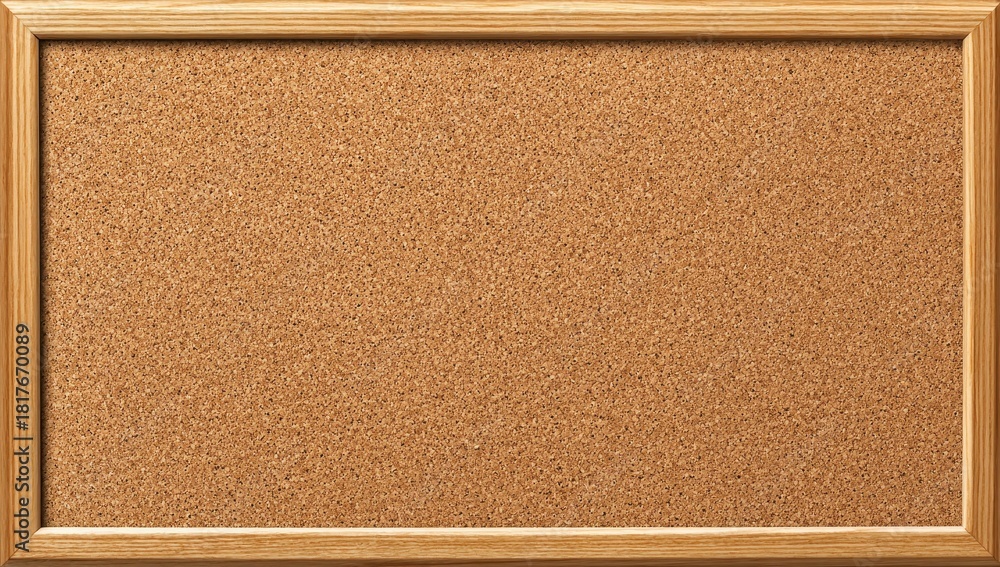 Fototapeta premium Rectangular cork bulletin board texture with a light wooden frame