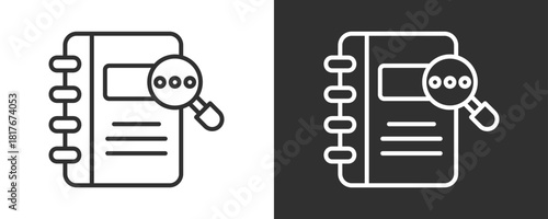 Searching Icon Set Vector Collection Isolated In Black And White