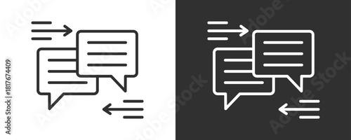 Bilingual Icon Set Vector Collection Isolated In Black And White