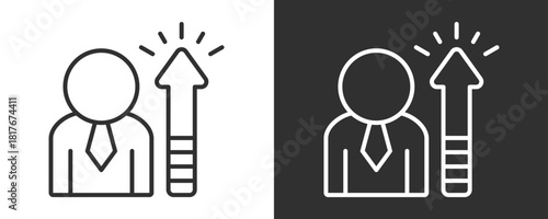 Level Up Icon Set Vector Collection Isolated In Black And White