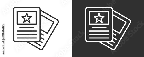 Flash Card Icon Set Vector Collection Isolated In Black And White