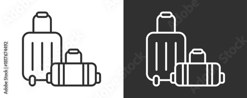 Travel Bag Icon Set Vector Collection Isolated In Black And White