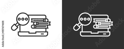 Searching Icon Set Vector Collection Isolated In Black And White