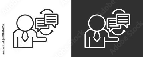 Translation Icon Set Vector Collection Isolated In Black And White