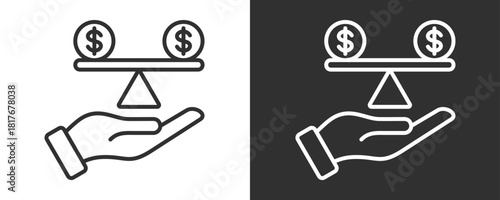 Balance Icon Set Vector Collection Isolated In Black And White