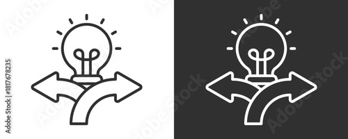 Decision Icon Set Vector Collection Isolated In Black And White