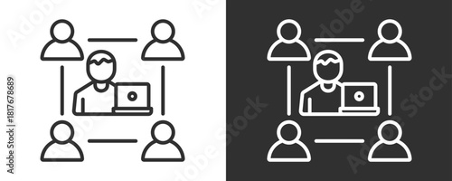 Team Leadership Icon Set Vector Collection Isolated In Black And White