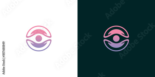 Eye Care Logo Design with Hands A Symbol of Vision and Protection