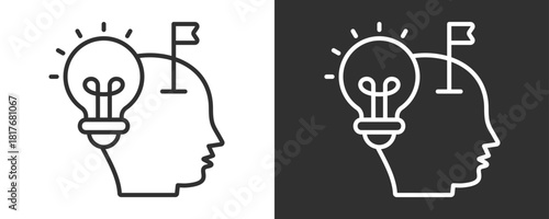 Realization Icon Set Vector Collection Isolated In Black And White