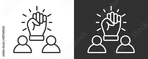 Empower Icon Set Vector Collection Isolated In Black And White