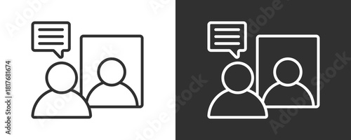 Self Reflection Icon Set Vector Collection Isolated In Black And White