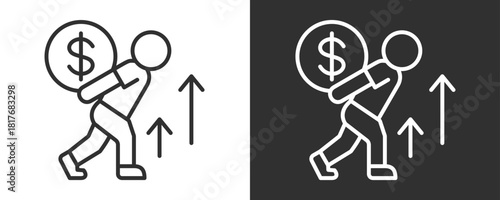 Struggle Icon Set Vector Collection Isolated In Black And White