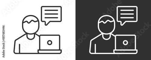 Consultant Icon Set Vector Collection Isolated In Black And White