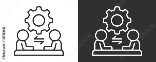 Teamwork Icon Set Vector Collection Isolated In Black And White