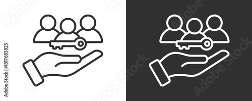 Key Person Icon Set Vector Collection Isolated In Black And White