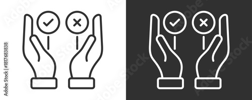 Decision Making Icon Set Vector Collection Isolated In Black And White
