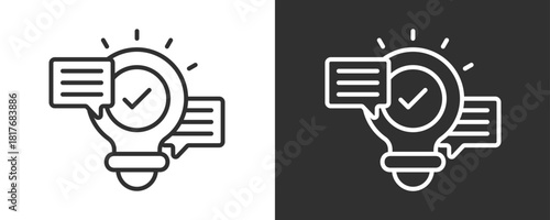 Advice Icon Set Vector Collection Isolated In Black And White