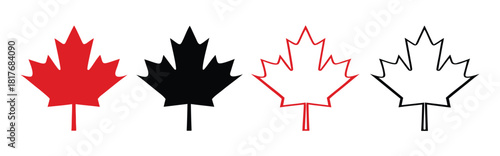 Maple leaf icon set
