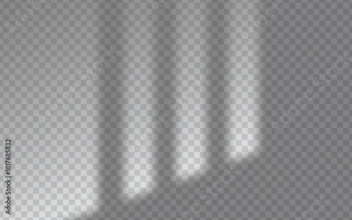 Realistic soft window shadow overlay on transparent background, perfect for branding, product display, social media design, and modern minimal mockups. Subtle natural sunlight studio lightning effect