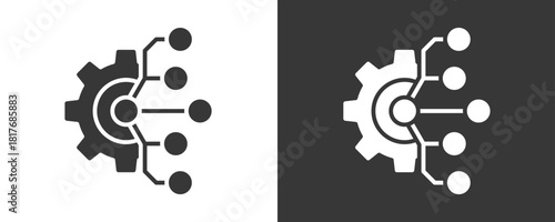 Digital Transformation Icon Set Vector Collection Isolated In Black And White