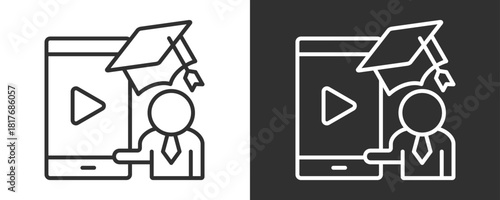 Education Icon Set Vector Collection Isolated In Black And White