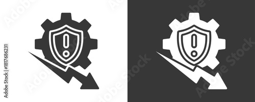 Risk Management Icon Set Vector Collection Isolated In Black And White