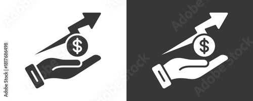 Growth Icon Set Vector Collection Isolated In Black And White