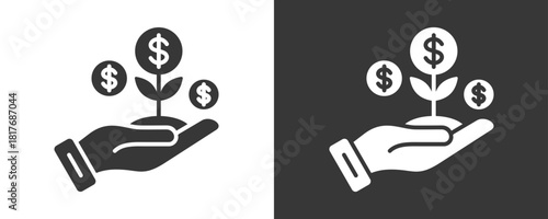 Venture Capital Icon Set Vector Collection Isolated In Black And White