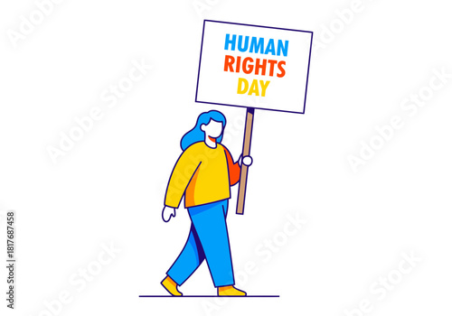 Human Rights Day Illustration Protest, Equality, Justice