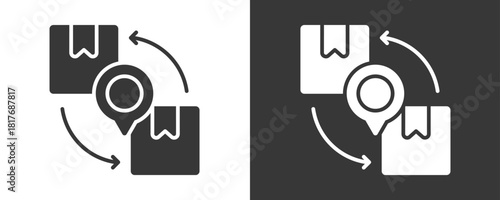 Logistics Icon Set Vector Collection Isolated In Black And White