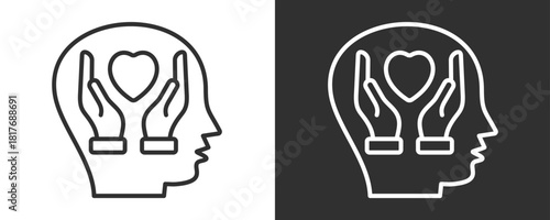 Empathy Icon Set Vector Collection Isolated In Black And White