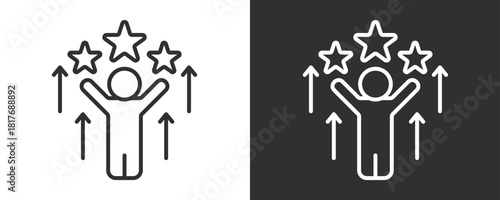 Confidence Icon Set Vector Collection Isolated In Black And White