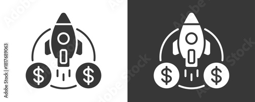 Startup Icon Set Vector Collection Isolated In Black And White