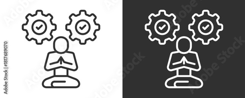 Self Management Icon Set Vector Collection Isolated In Black And White