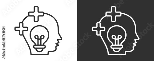 Positivity Icon Set Vector Collection Isolated In Black And White