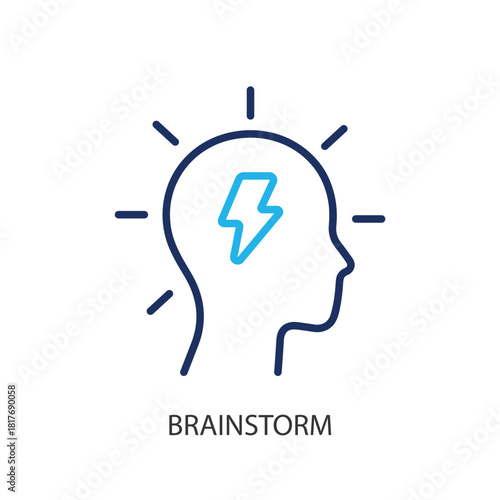 Brainstorm thin line icons. Original vector illustration.
