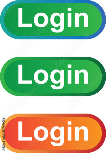 Three vibrant login buttons for web and app interface access.