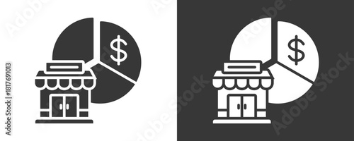 Market Share Icon Set Vector Collection Isolated In Black And White