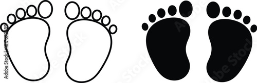 Baby footprints a depiction of small and larger foot impressions